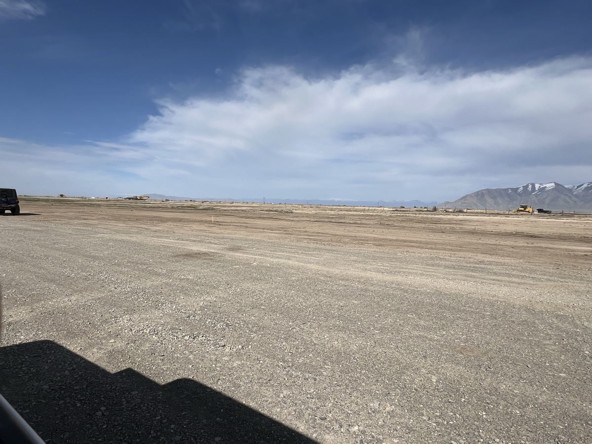 Wide view of completed graded commercial site
