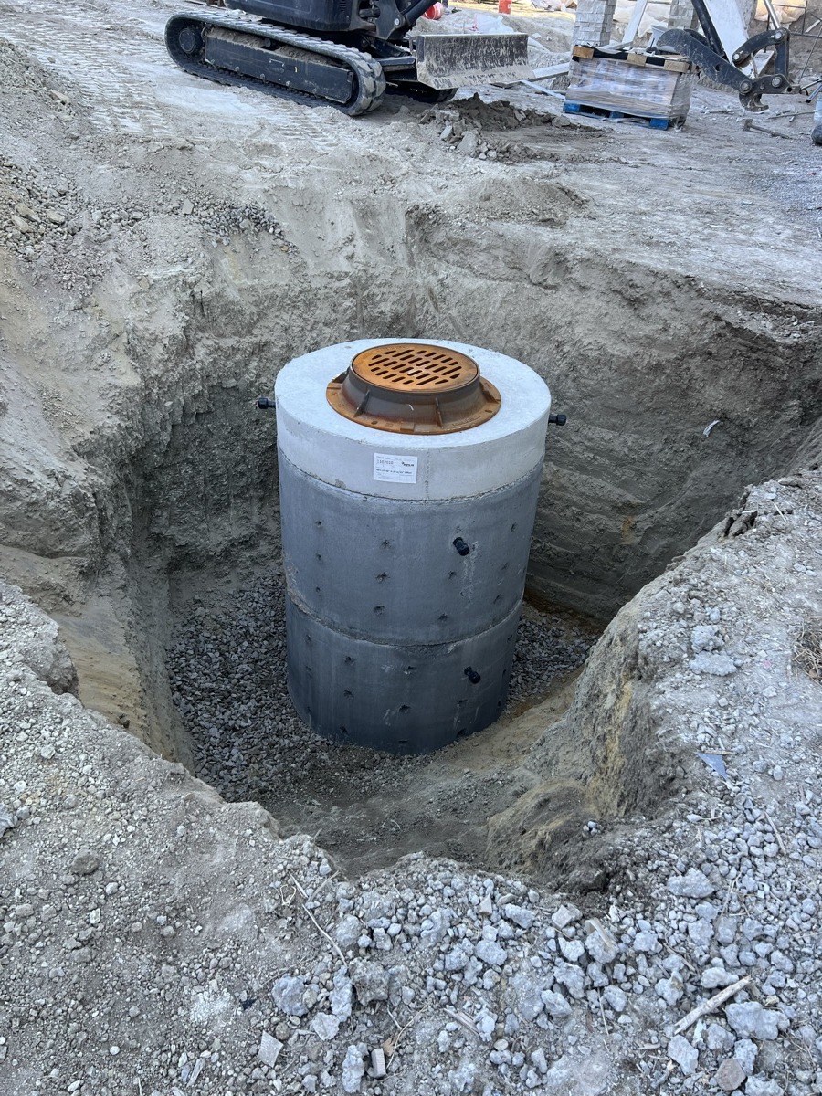Concrete culvert drainage installation for flood mitigation