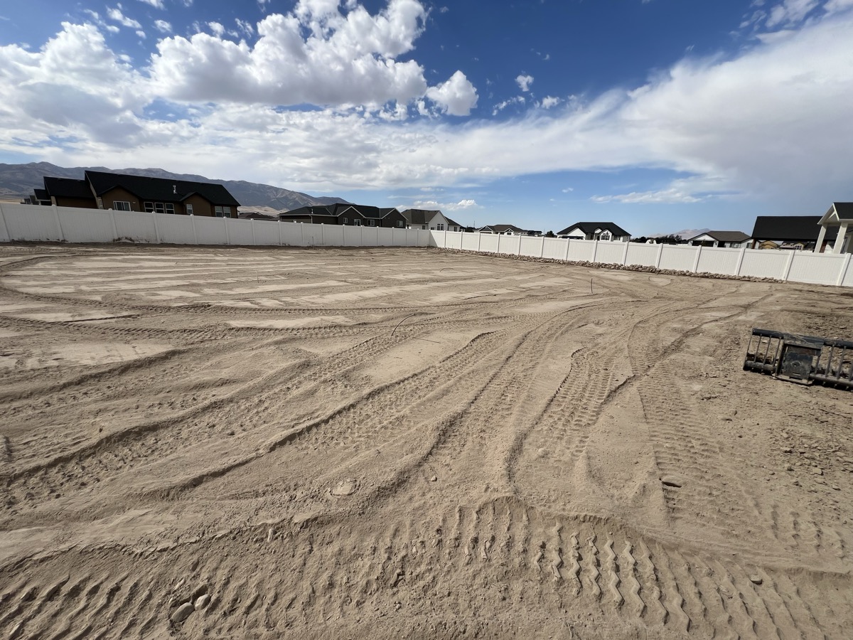 Graded residential lot ready for landscaping