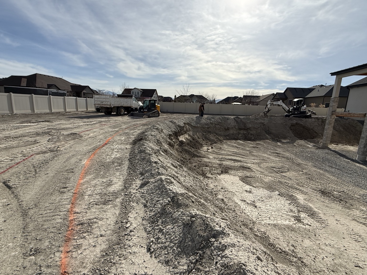 Landscaping in progress